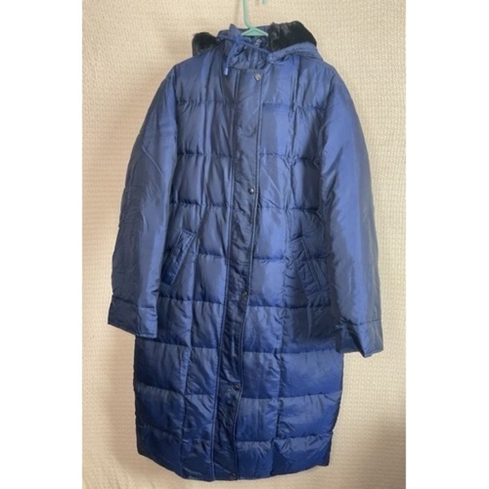 SM2 Faux Fur Trim Hooded Full Zip Puffer Parka Jacket Women M to L Indonesia